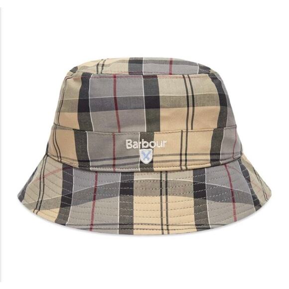 Barbour Other - Barbour Mens Sz XL Tartan Bucket Hat Cream Grey Plaid Cassic